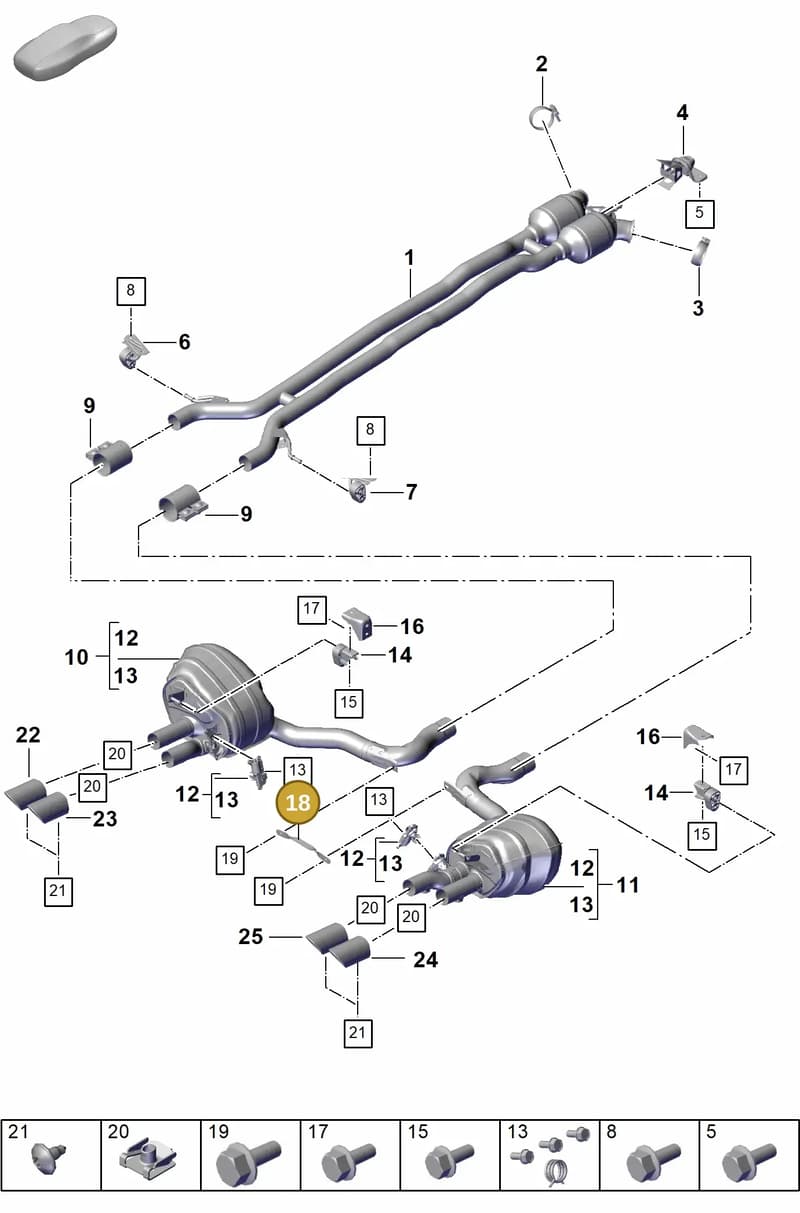 PAE253521 — Porsche Panamera (2023-2025) diagram p62203050, position 18