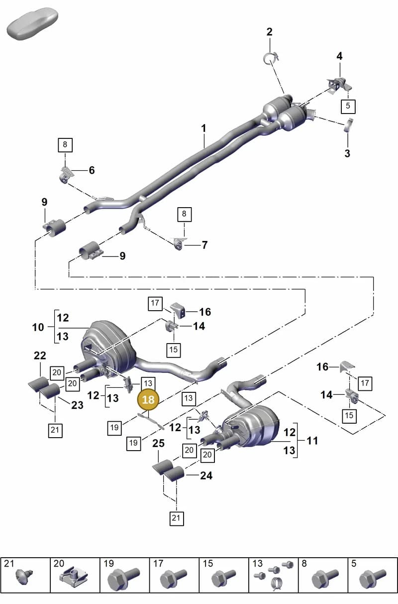 PAE253521 — Porsche Panamera (2023-2025) diagram p62203060, position 18