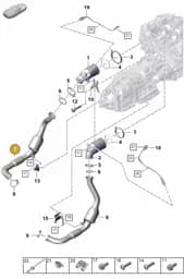 PAE254401 Porsche Exhaust Pipe with Catalyst