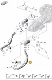 PAE254451 Porsche Exhaust Pipe with Catalyst