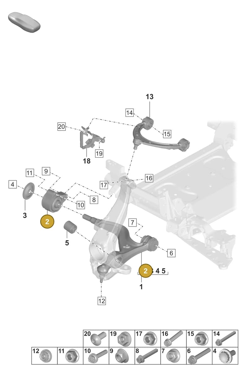 PAE407183 — Porsche Taycan Sport Turismo (2023-2025) diagram p56401050, position 2