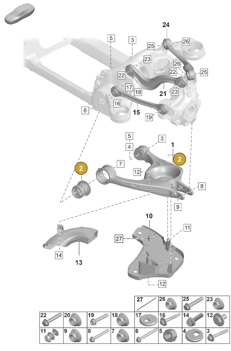 PAE505544 — Porsche Taycan Sport Turismo (2023-2025) diagram p56501050, position 2
