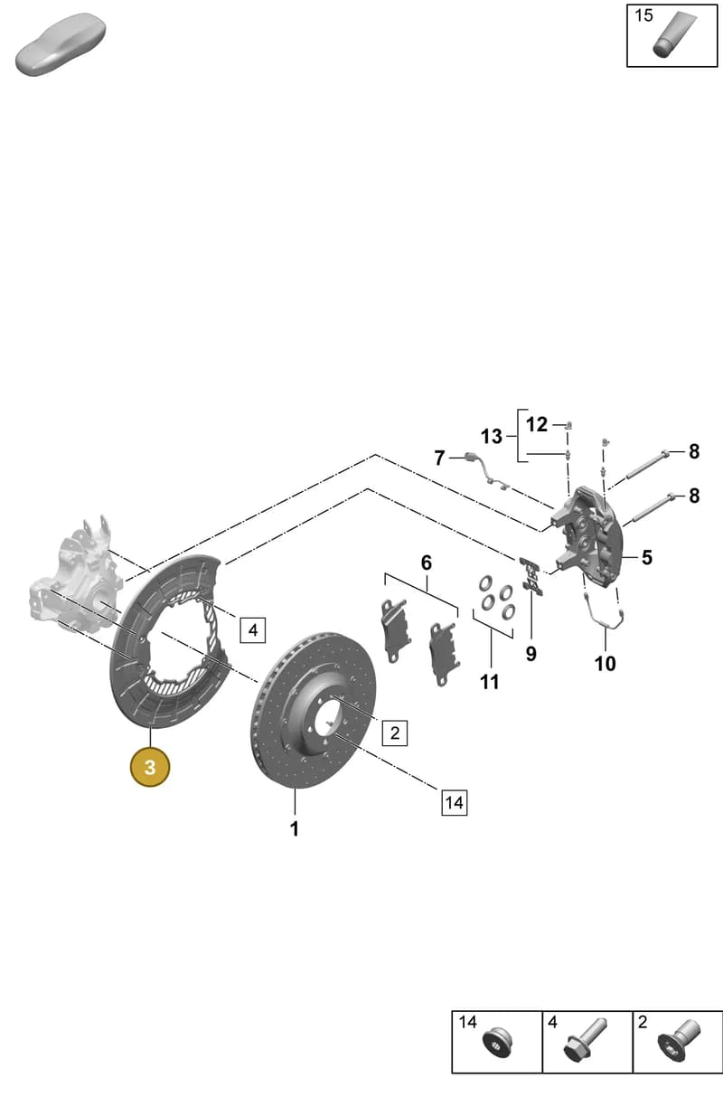 PAE615612 — Porsche Taycan Sport Turismo (2023-2025) diagram p64603400, position 3