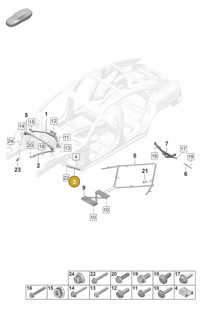 PAE801223 — Porsche Panamera (2020-2023) diagram p58801150, position 3