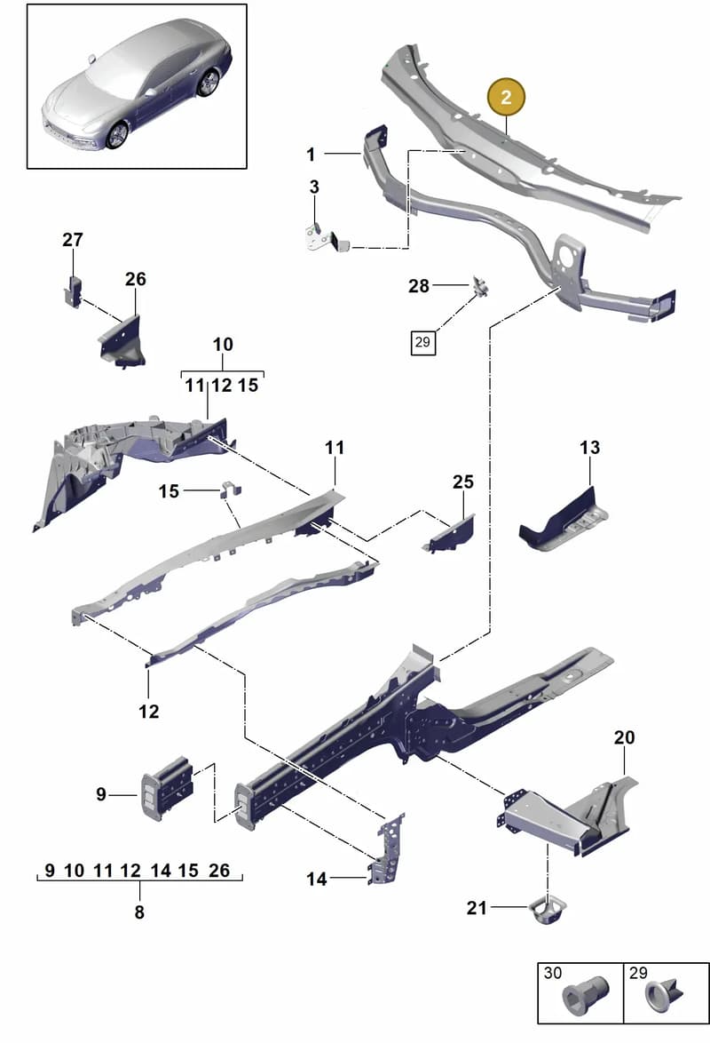 PAE805478 — Porsche Panamera (2016-2020) diagram p49801010, position 2