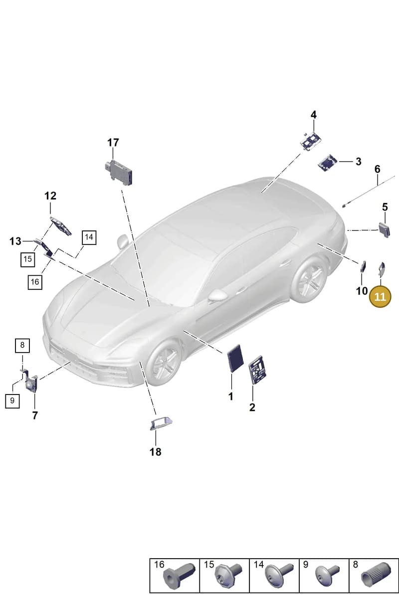 PAE907510 — Porsche Panamera (2023-2025) diagram p62901300, position 11