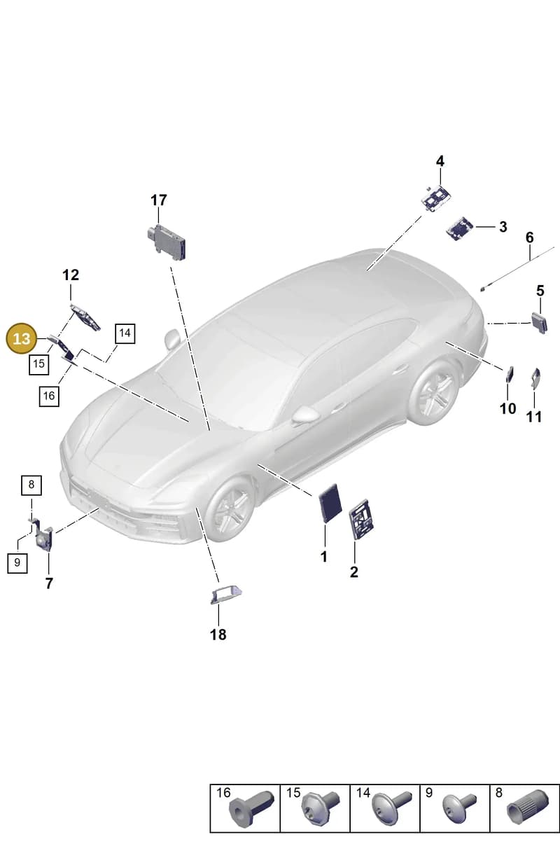 PAE907682 — Porsche Panamera (2023-2025) diagram p62901300, position 13