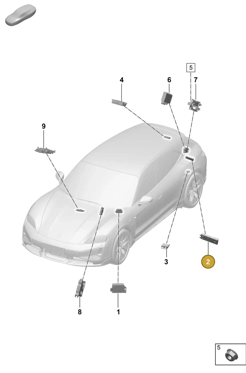 PAE959107 — Porsche Taycan Sport Turismo (2023-2025) diagram p64901100, position 2