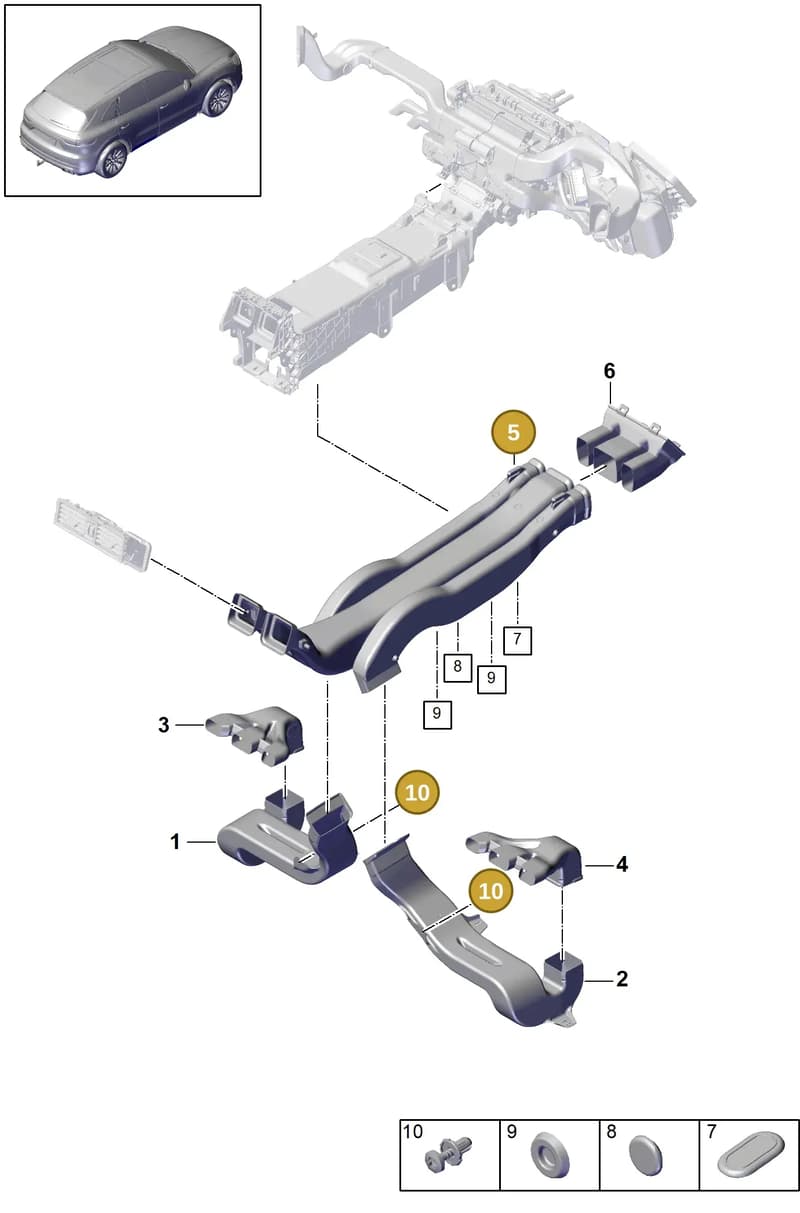 PAF000703 — Porsche Cayenne (2017-2023) diagram p51814010, position 5+10