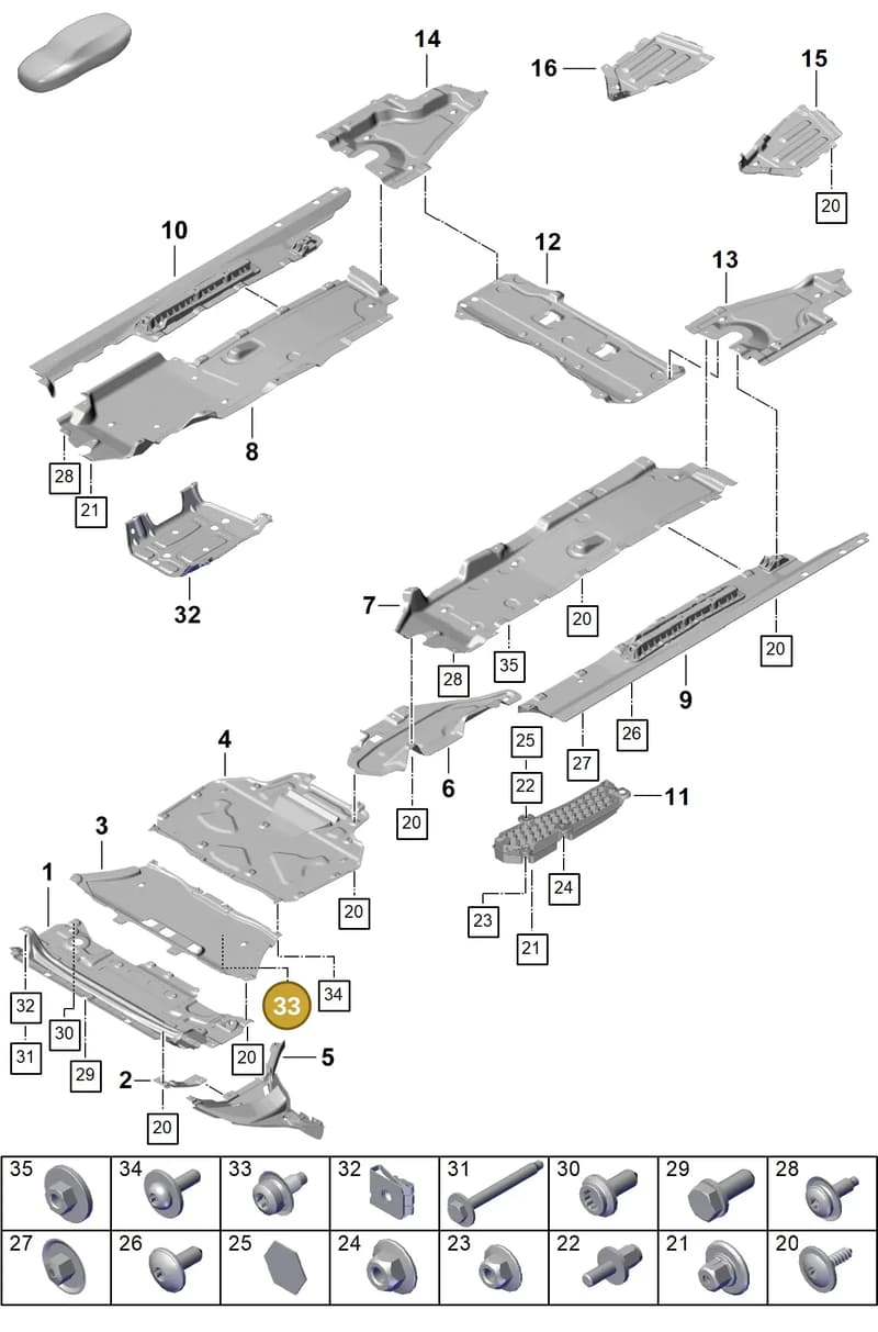 PAF00072900 — Porsche Cayenne Coupe (2023-2023) diagram p60801700, position 33