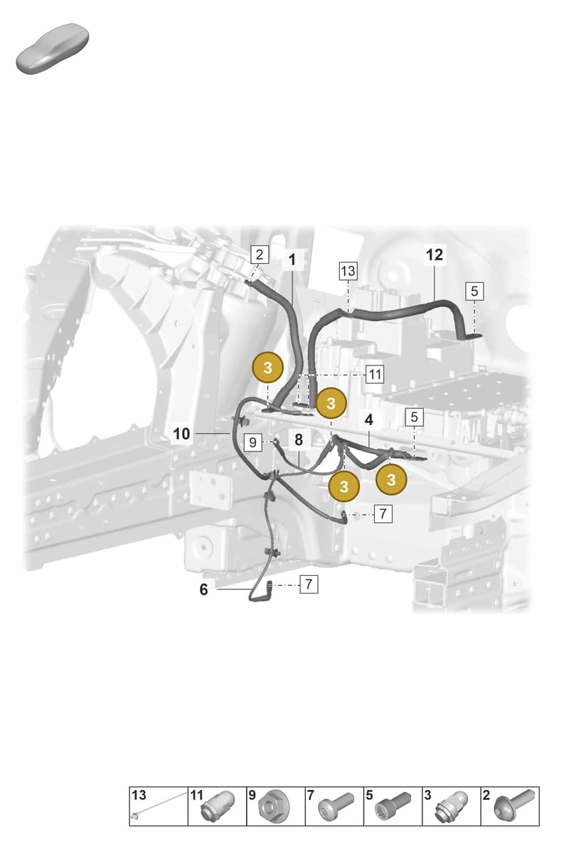 PAF00086800 — Porsche Taycan Sport Turismo (2023-2025) diagram p56902070, position 3