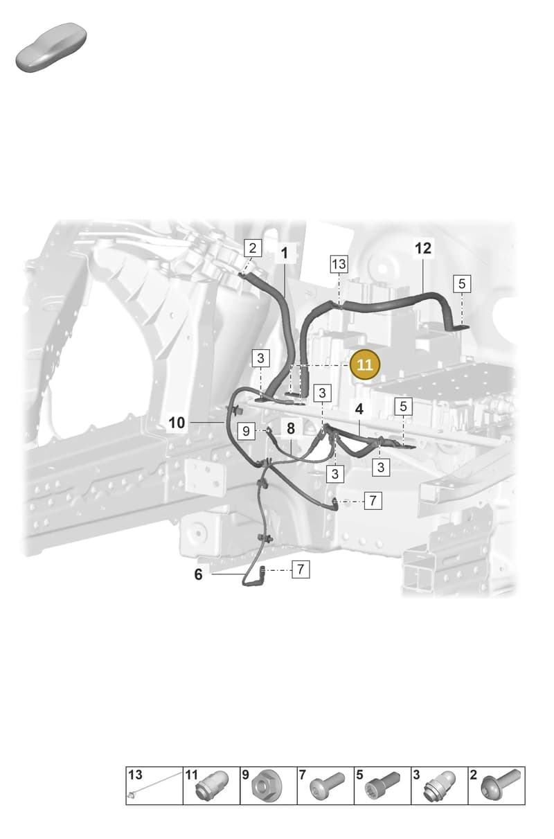 PAF00086900 — Porsche Taycan Sport Turismo (2023-2025) diagram p56902070, position 11