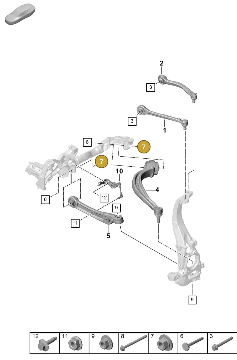 PAF001987 — Porsche Cayenne Coupe (2023-2023) diagram p60401050, position 7