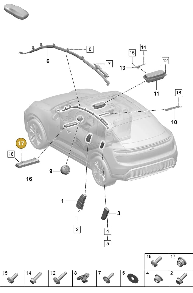 PAF002258 — Porsche Macan (2024-2024) diagram p61812500, position 17