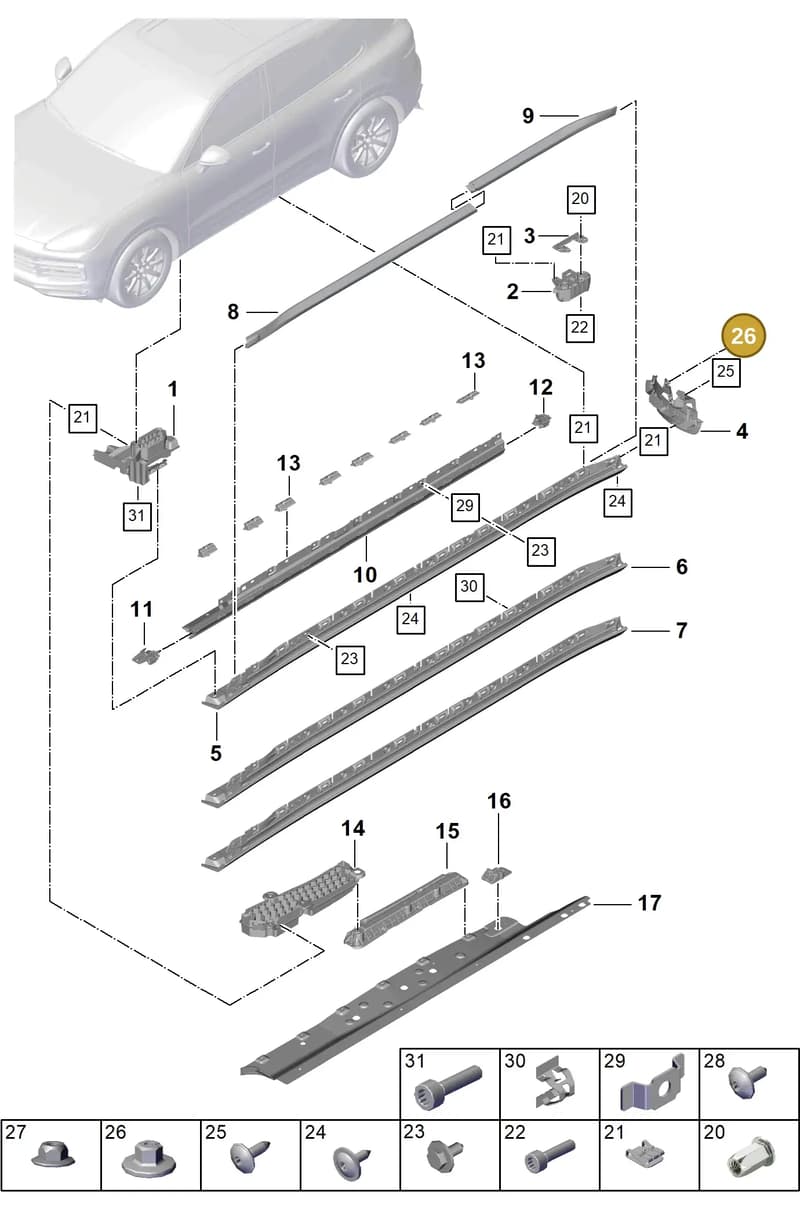 PAF00320700 — Porsche Cayenne (2017-2023) diagram p51810040, position 26