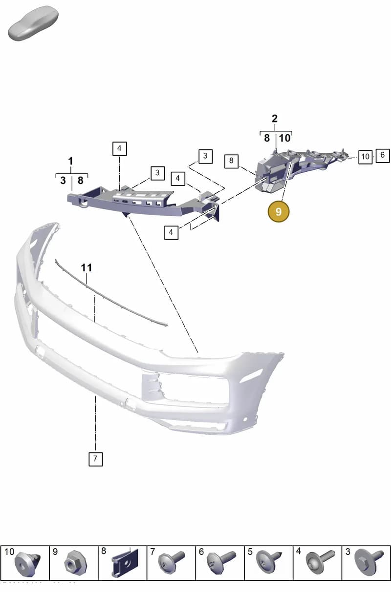 PAF00320700 — Porsche Cayenne Coupe (2023-2023) diagram p60802400, position 9