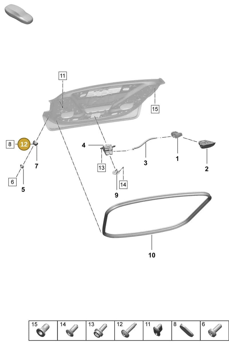 PAF003736 — Porsche Taycan Sport Turismo (2023-2025) diagram p64803120, position 12