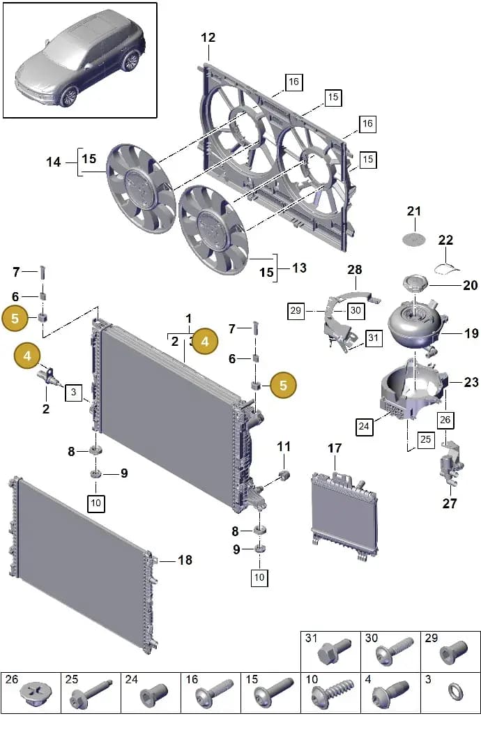 PAF003841 — Porsche Cayenne (2017-2023) diagram p51105050, position 4+5