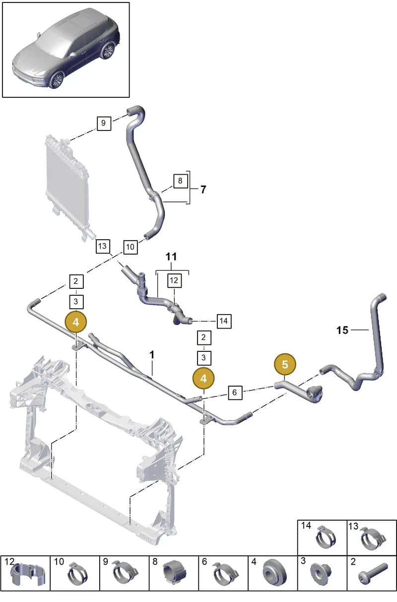 PAF003841 — Porsche Cayenne (2017-2023) diagram p51105060, position 4+5