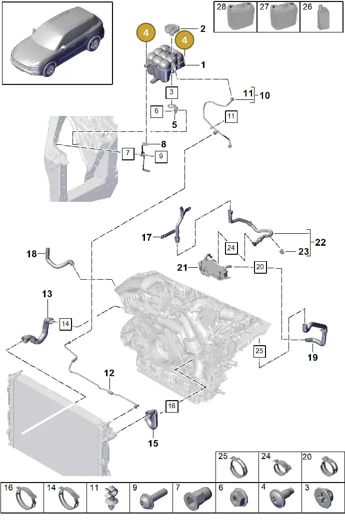 PAF003841 — Porsche Cayenne (2017-2023) diagram p51105070, position 4
