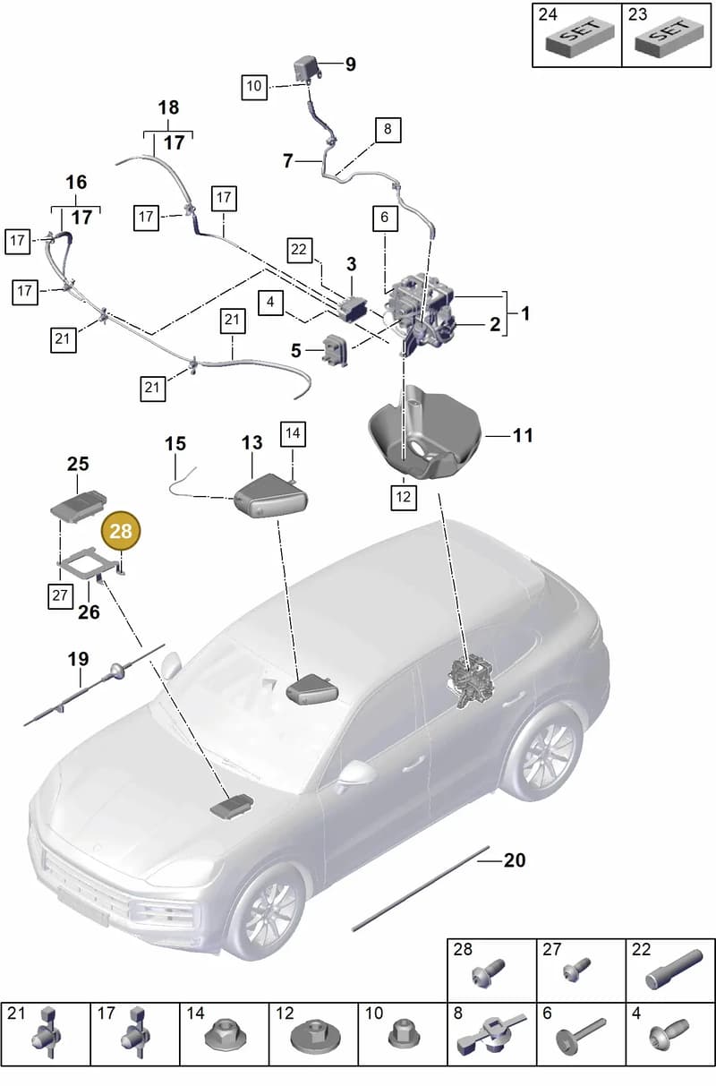 PAF003841 — Porsche Cayenne Coupe (2023-2023) diagram p60504000, position 28