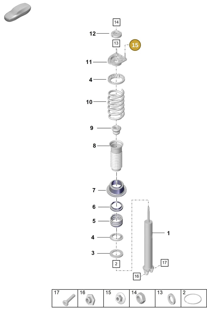 PAF003923 — Porsche 911 (2024-2025) diagram p57502010, position 15