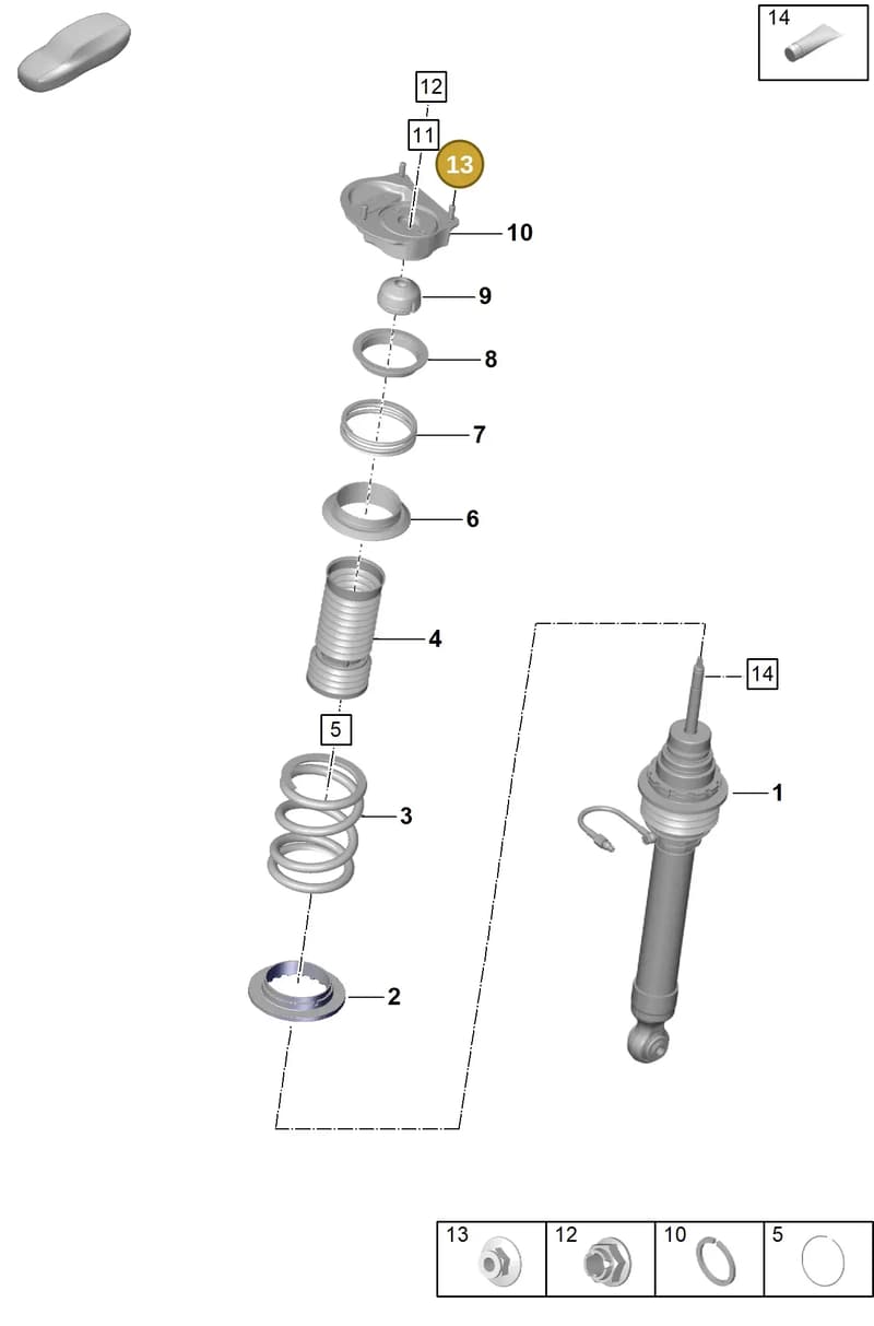 PAF003923 — Porsche 911 (2021-2022) diagram p59402000, position 13