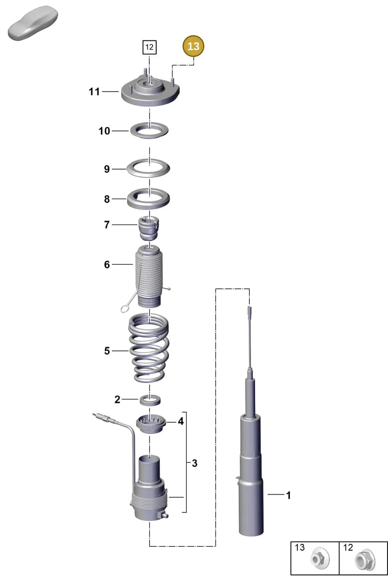 PAF003923 — Porsche 911 (2024-2025) diagram p63402000, position 13+14