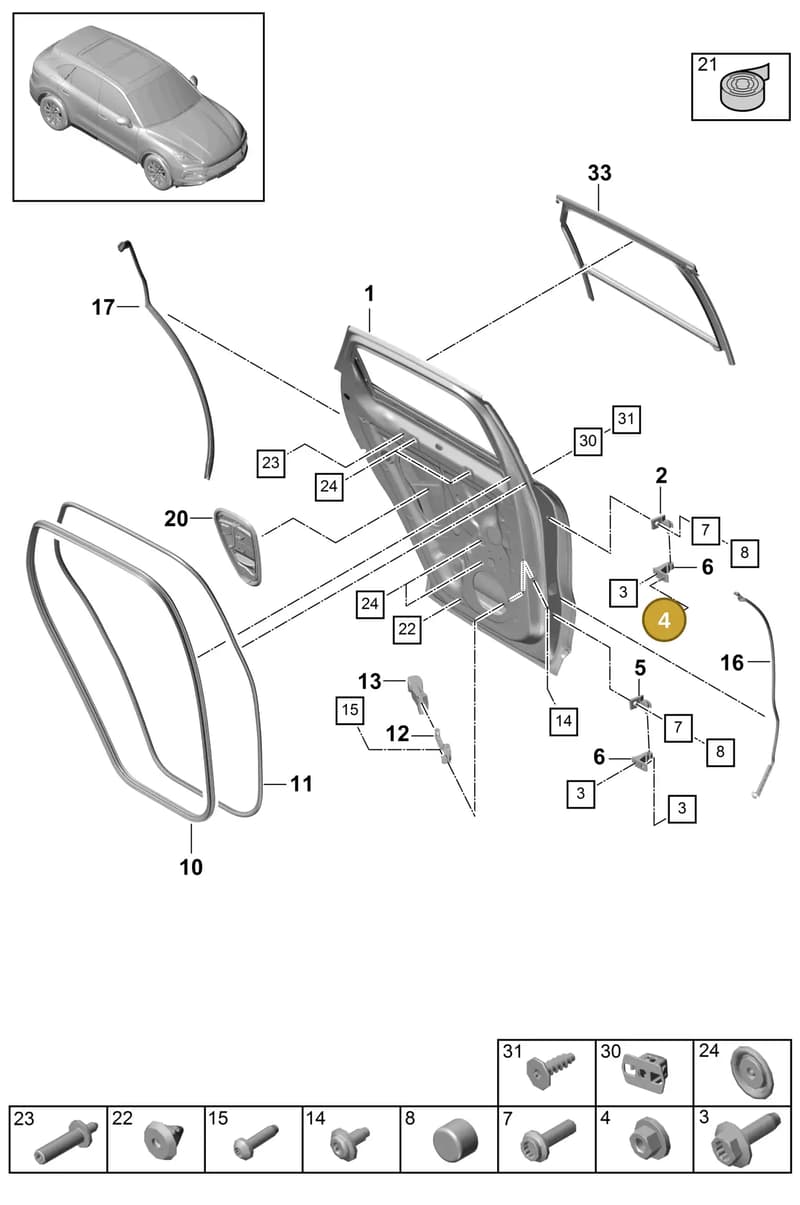 PAF00486900 — Porsche Cayenne (2017-2023) diagram p51804015, position 4