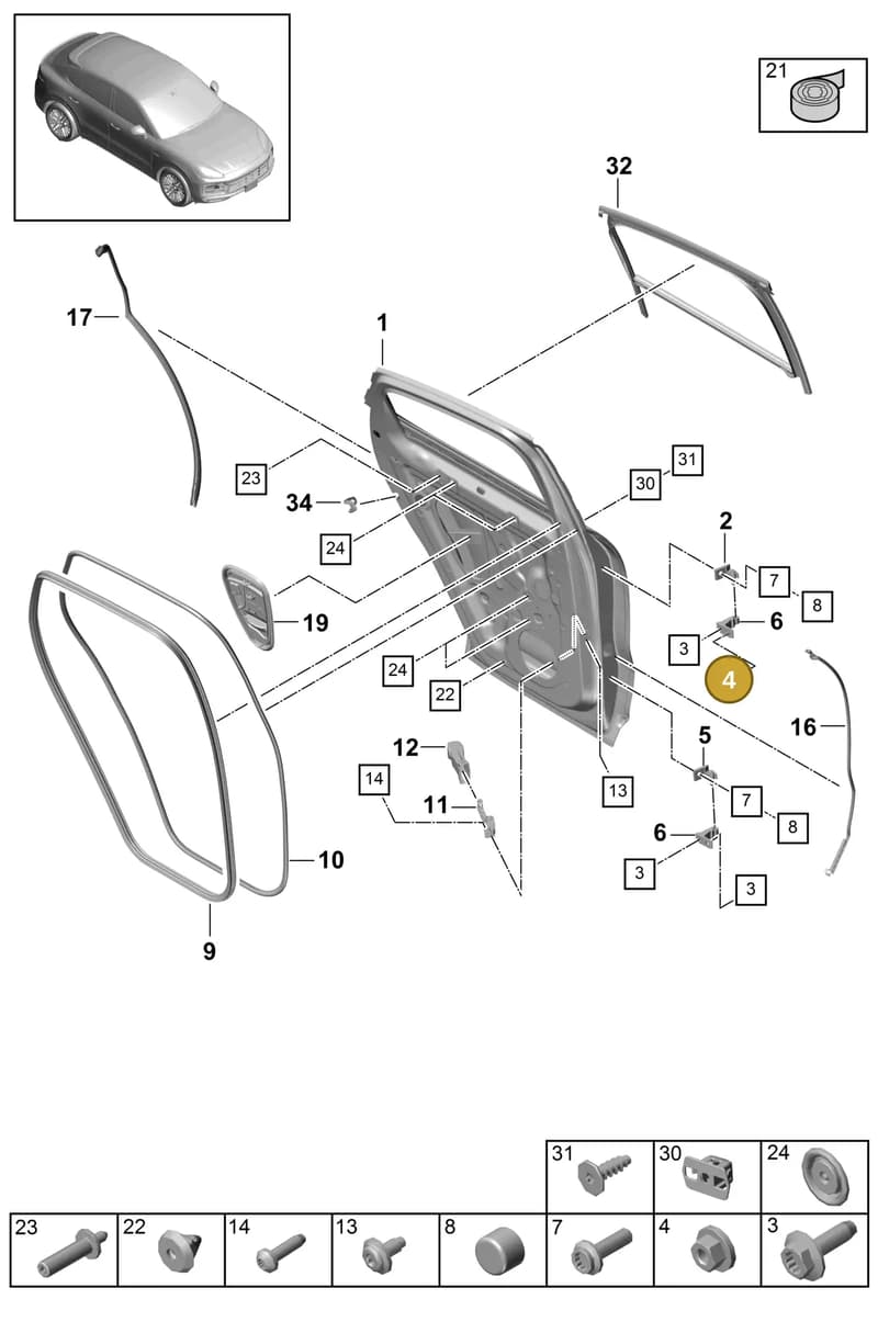 PAF00486900 — Porsche Cayenne (2017-2023) diagram p51804020, position 4