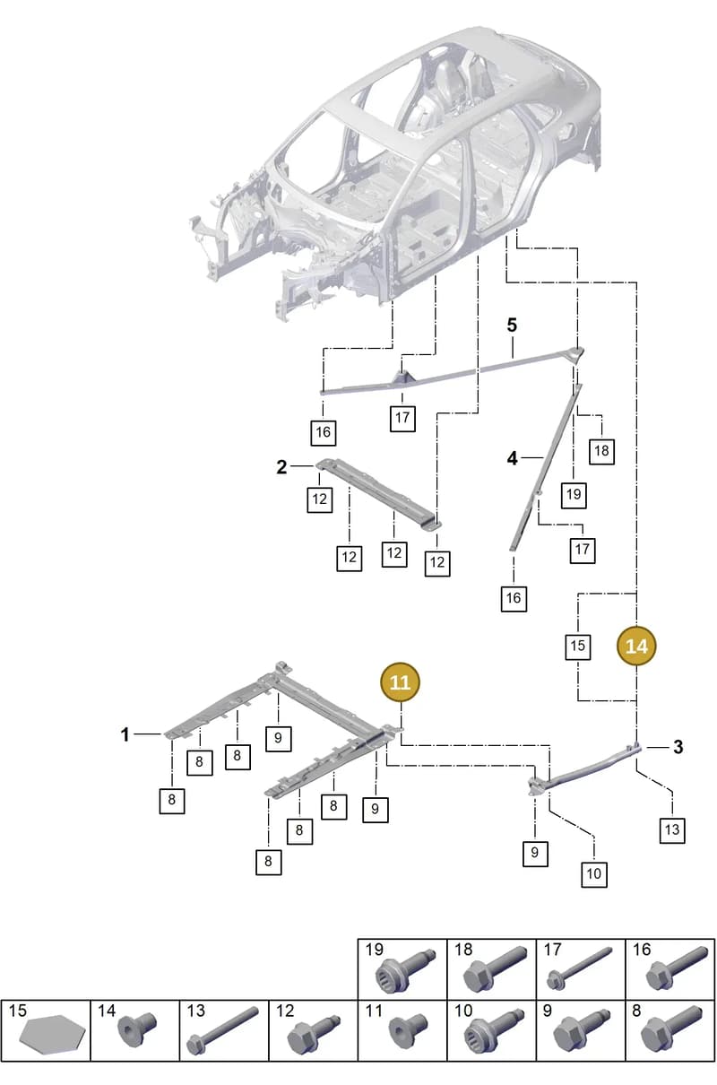 PAF00490700 — Porsche Cayenne Coupe (2023-2023) diagram p60801175, position 11+14