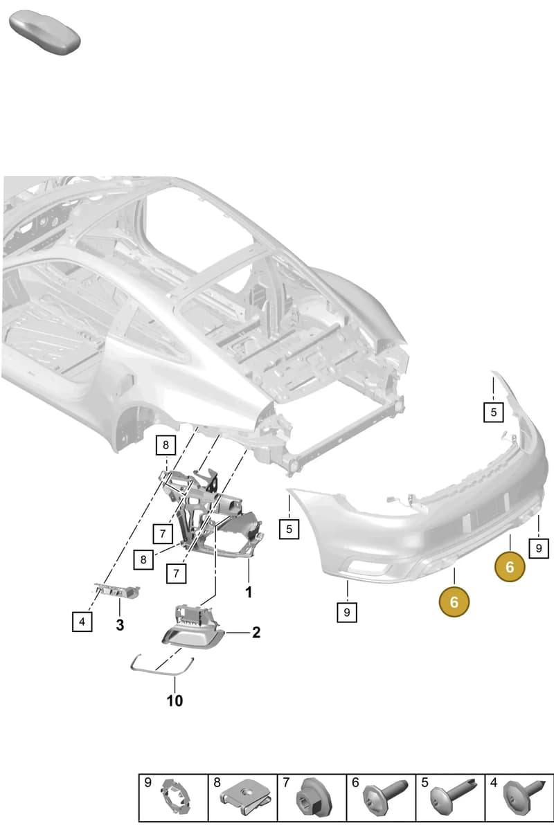 PAF005208 — Porsche 911 (2020-2022) diagram p57802700, position 6