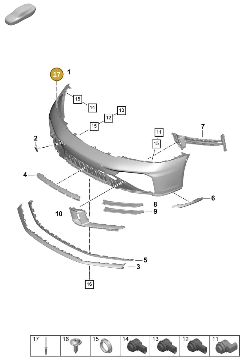 PAF005217 — Porsche 911 (2024-2025) diagram p63802020, position 17