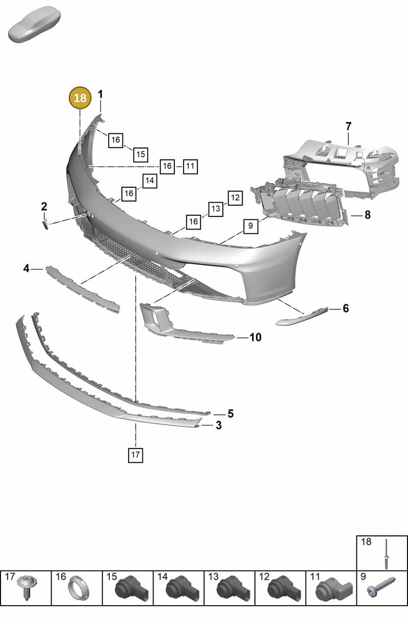 PAF005217 — Porsche 911 (2024-2025) diagram p63802040, position 18