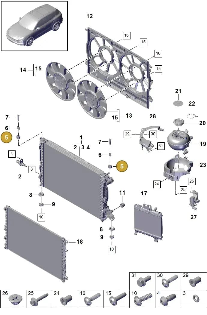 PAF00537100 — Porsche Cayenne (2017-2023) diagram p51105050, position 5