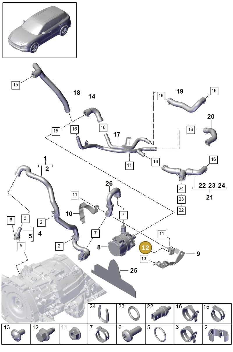 PAF00537100 — Porsche Cayenne (2017-2023) diagram p51105080, position 12
