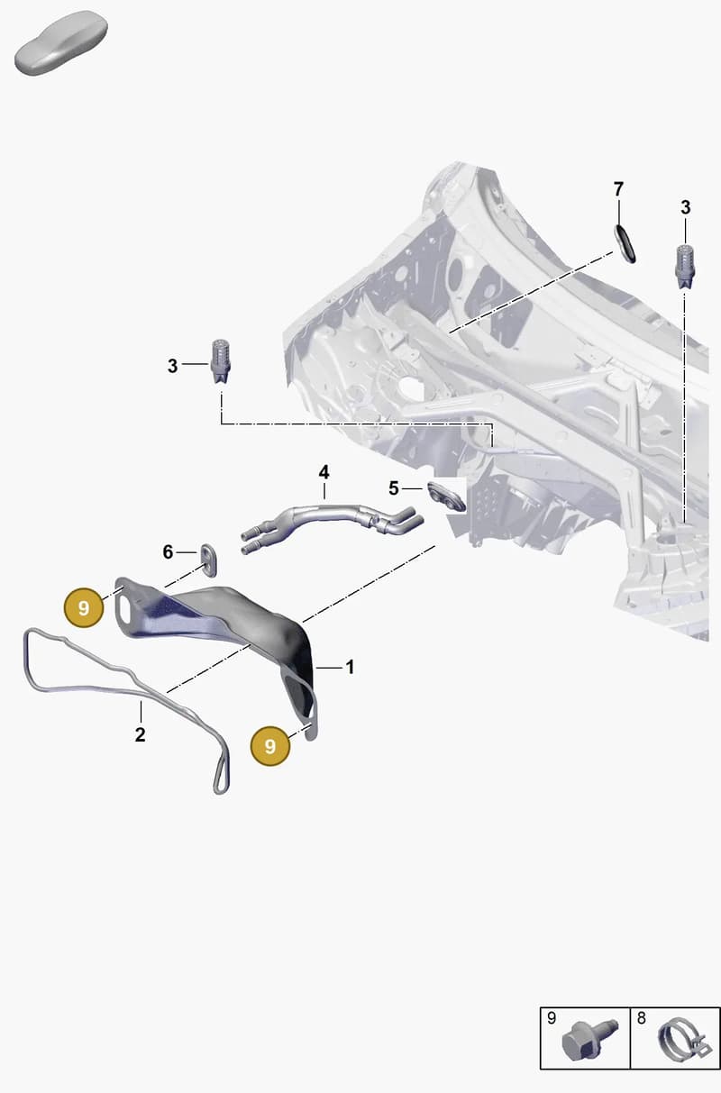 PAF00537100 — Porsche Cayenne Coupe (2023-2023) diagram p60813000, position 9
