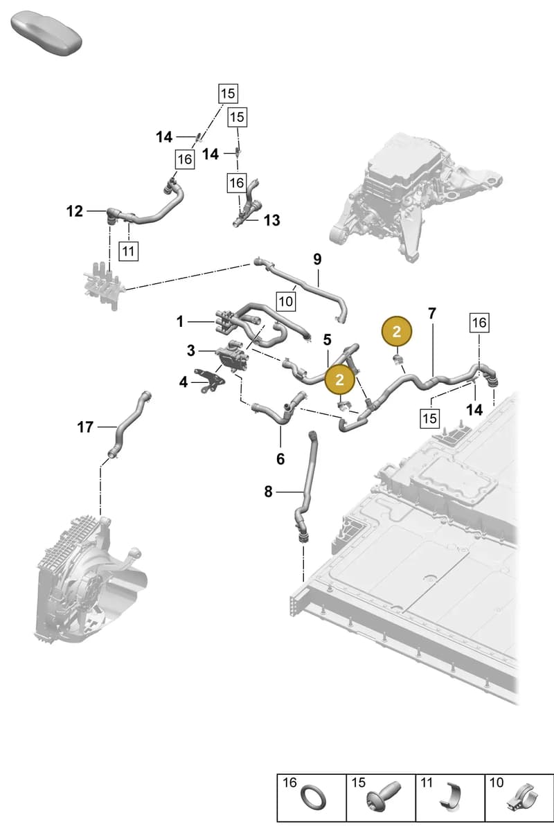 PAF005377 — Porsche Taycan Sport Turismo (2023-2025) diagram p64155500, position 2