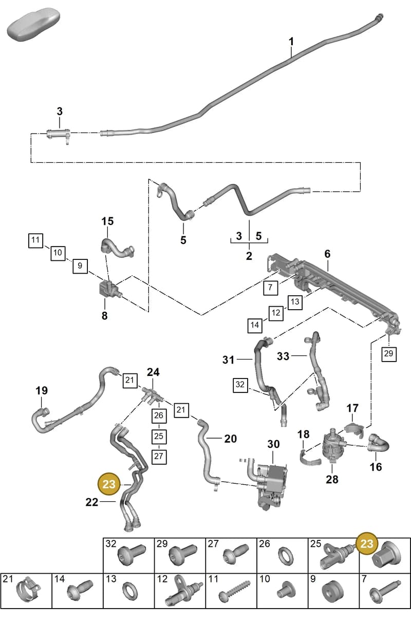PAF005524 — Porsche 911 (2024-2025) diagram p63105550, position 23