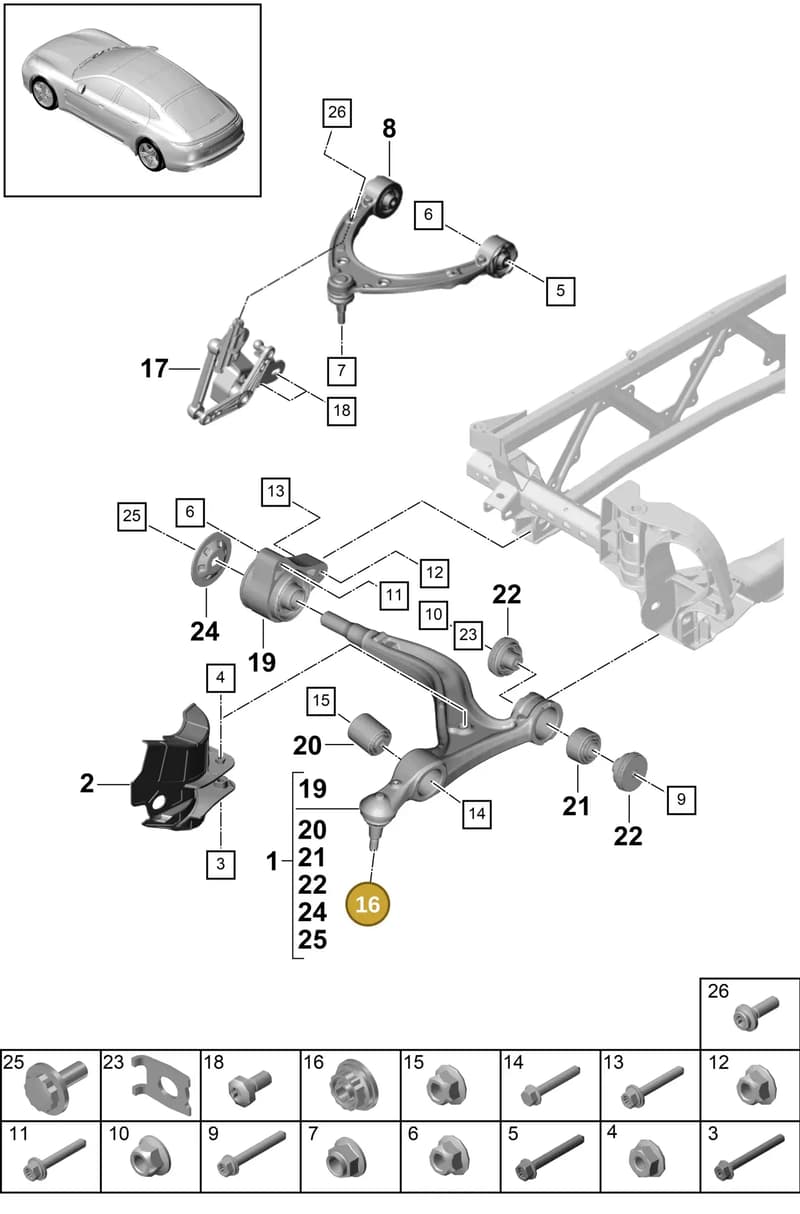 PAF005633 — Porsche Panamera (2016-2020) diagram p49401010, position 16