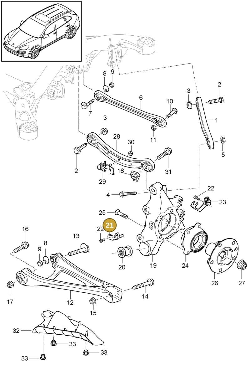 PAF005651 — Porsche Cayenne (2010-2018) diagram p37501000, position 21