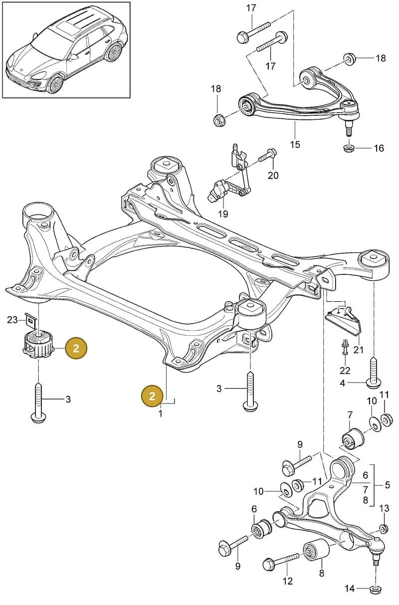 PAF005651 — Porsche Cayenne (2010-2018) diagram p37401000, position 2