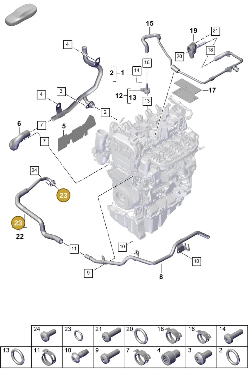 PAF006114 — Porsche Cayenne Coupe (2023-2023) diagram p60105050, position 23