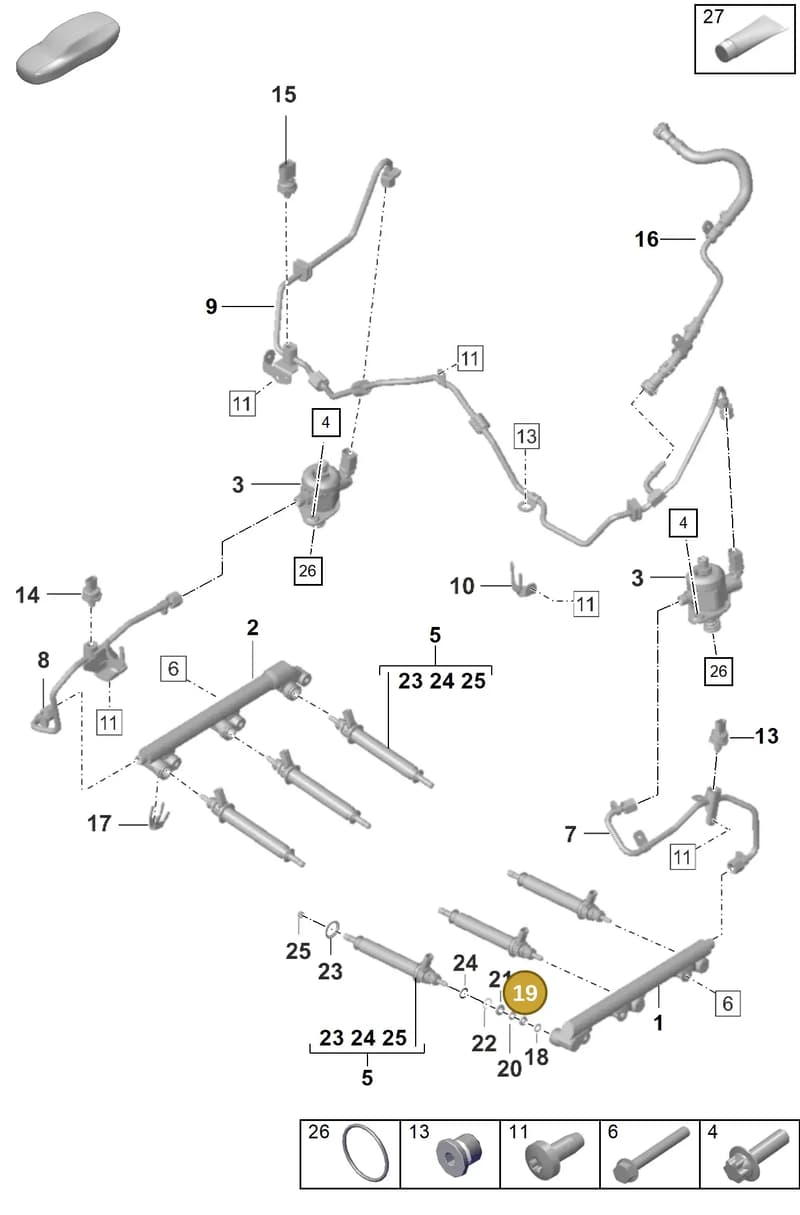 PAF006121 — Porsche 911 (2020-2022) diagram p53107000, position 19