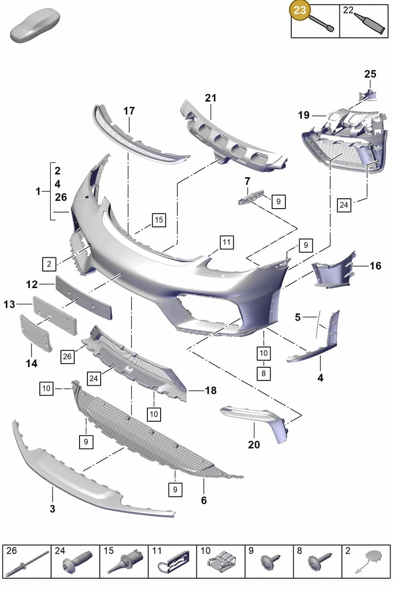 PAF006122 — Porsche Cayman (2019-2022) diagram p55802000, position 23