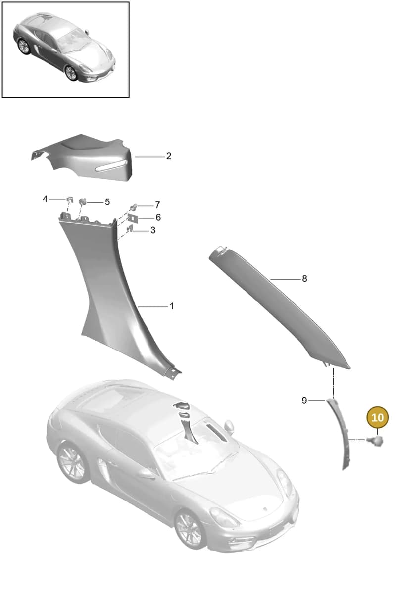 PAF006992 — Porsche Cayman (2013-2016) diagram p40807020, position 10