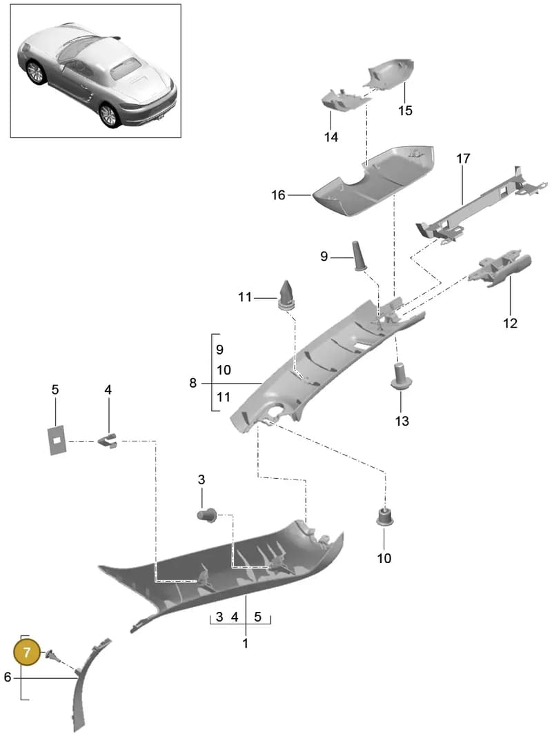 PAF006992 — Porsche Boxster (2016-2019) diagram p48807055, position 7