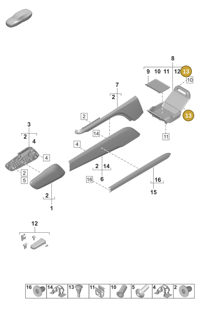 PAF006992 — Porsche Taycan Sport Turismo (2023-2025) diagram p56809200, position 13