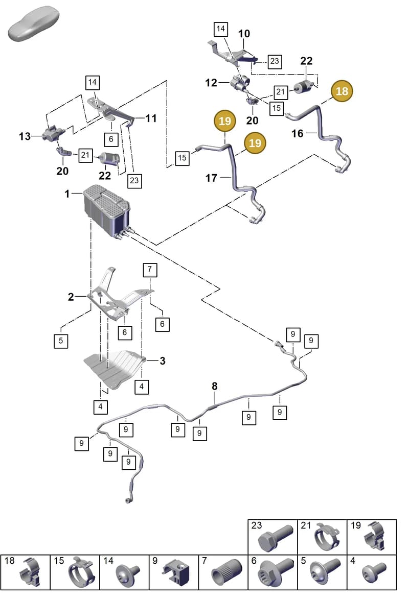 PAF00713700 — Porsche Cayenne Coupe (2023-2023) diagram p60201220, position 18+19