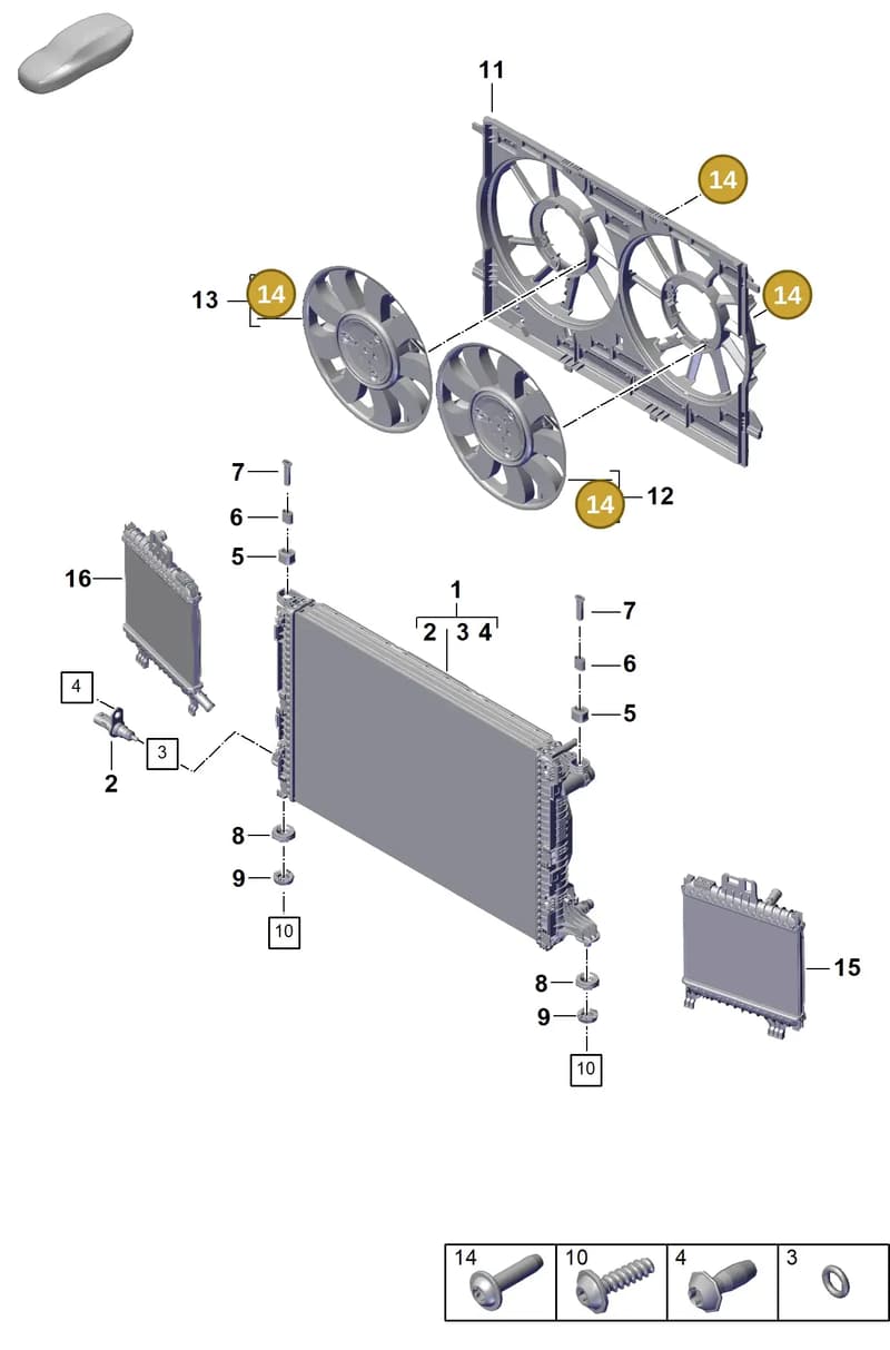 PAF00723500 — Porsche Cayenne Coupe (2023-2023) diagram p60105250, position 14
